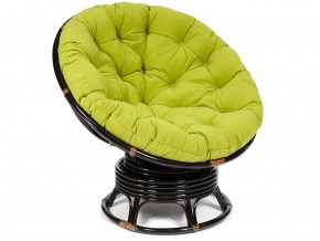 Кресло-качалка Papasan w 23/01 B с подушкой Antique brown, флок Олива в Горнозаводске - gornozavodsk.magazin-mebel74.ru | фото