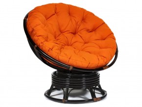 Кресло-качалка Papasan w 23/01 B с подушкой Antique brown, ткань Оранжевый в Горнозаводске - gornozavodsk.magazin-mebel74.ru | фото