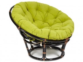 Кресло Papasan 23/01 W с подушкой Antique brown, флок Олива в Горнозаводске - gornozavodsk.magazin-mebel74.ru | фото