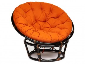 Кресло Papasan 23/01 W с подушкой Antique brown, ткань Оранжевый в Горнозаводске - gornozavodsk.magazin-mebel74.ru | фото