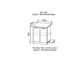 Шкаф нижний ДС600 с полкой (2 дв) в Горнозаводске - gornozavodsk.magazin-mebel74.ru | фото